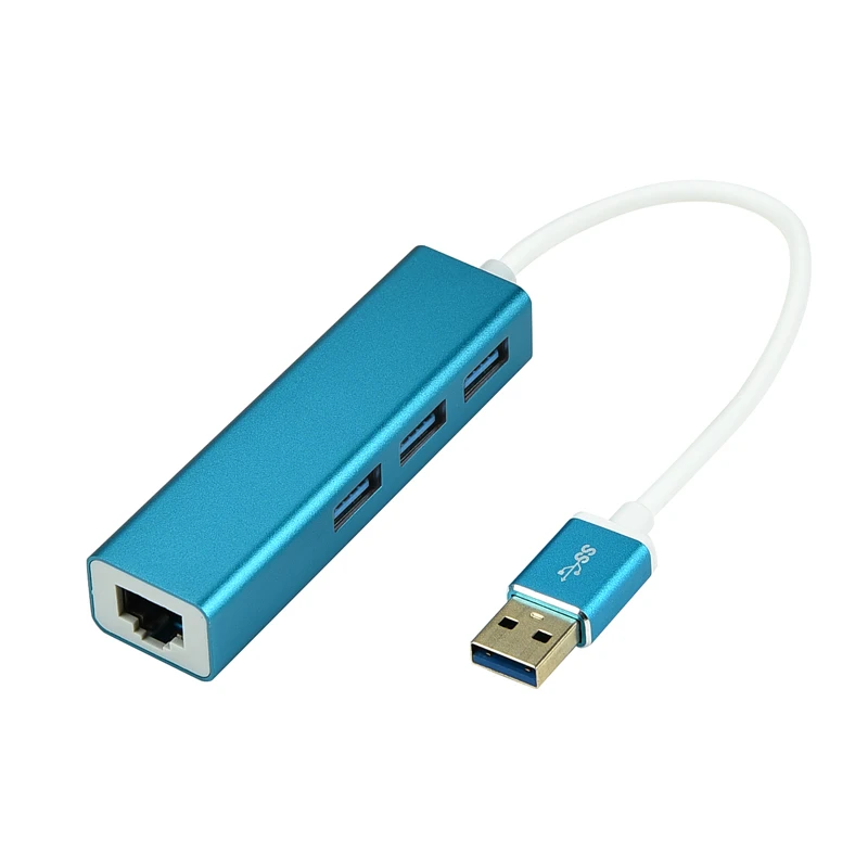 Usb 3.0 Gigabit Adapter With 3 Port Hub To Rj45 Lan Network