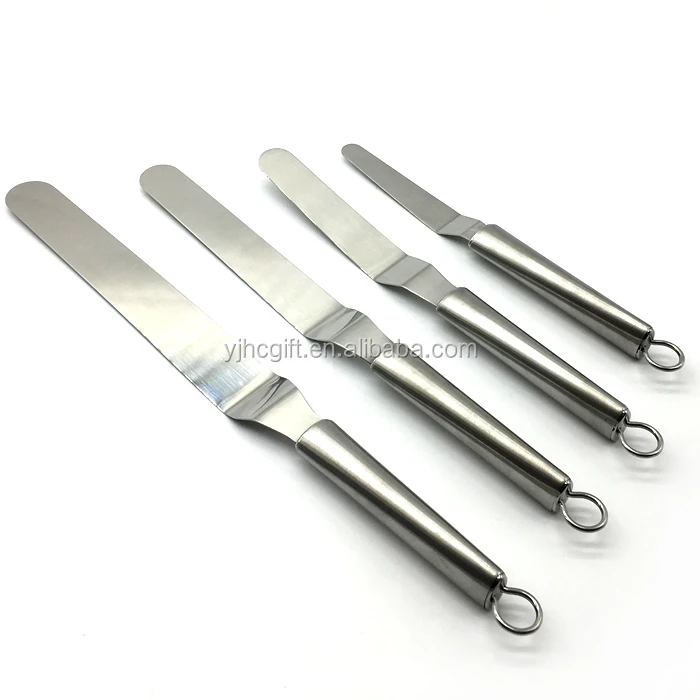 Набор лопаток для глазури для горячего торта, лопатка для глазури под углом, лопатки для украшения торта из нержавеющей стали (4 \