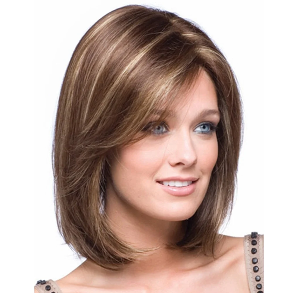 Мелирование на русые волосы средней длины с челкой фото для дам за 40