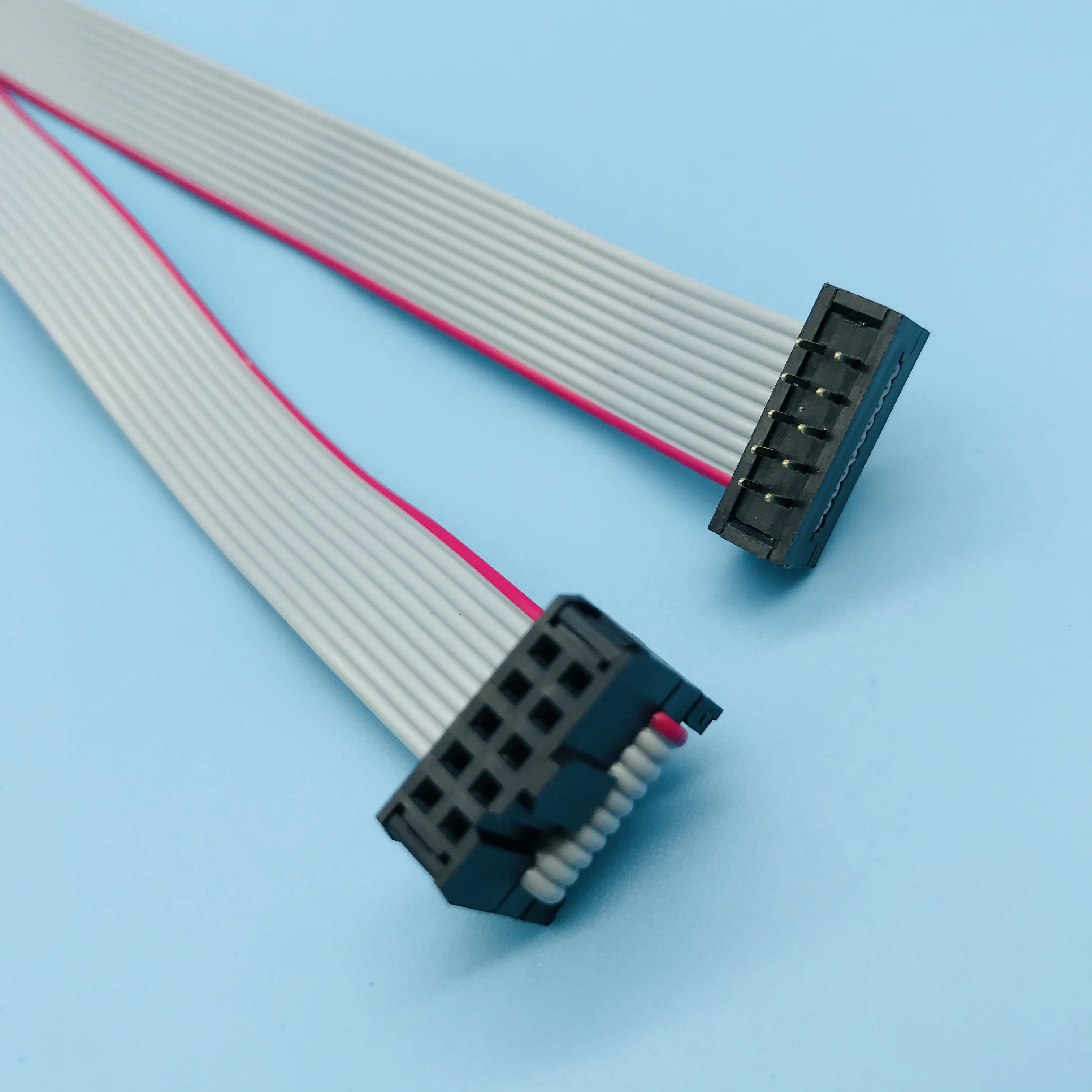 Cable Cinta Plana IDC De 14 Pines – Paso 2.54mm, 48cm De Largo, Conector Hembra, Color Gris