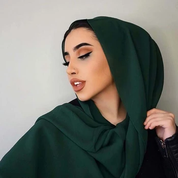 70*180cm Wholesale Plain Georgette Scarf Thick Bubble Heavy Chiffon Hijab Muslim Borong Tudung Women Shawl