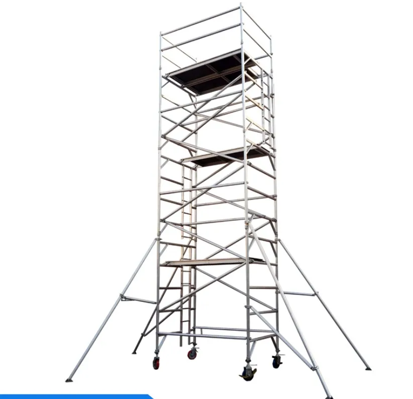 8M Height Aluminum Mobile Scaffold Tower with 8 Inch Castor Wheel