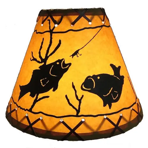 14 inch faux leather lamp shade