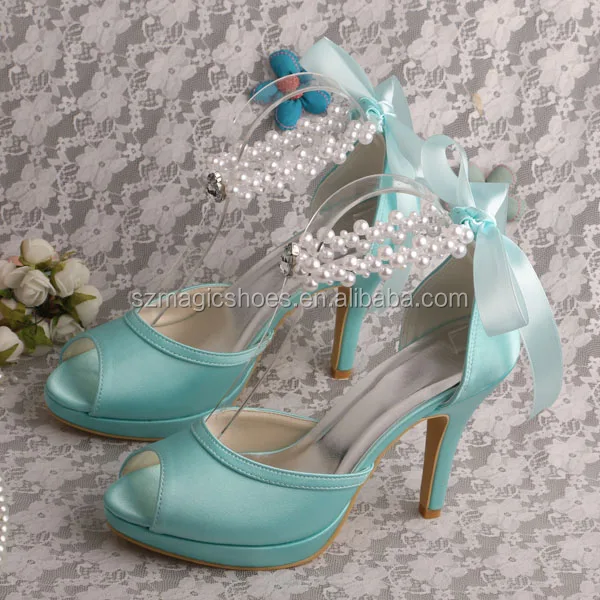 Ik heb het erkend kin Dekbed Mint Green Peep Toe Shoes With Ribbon - Buy Bridal Shoes Wedding,Peep Toe  Shoes,Open Toe Sandal Product on Alibaba.com