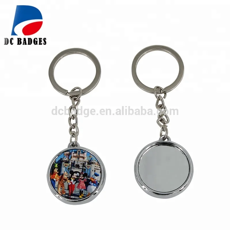 Wholesale Keychain mirror button tin badge/58mm round key chain with mirror/blanks  for lapel pins From m.