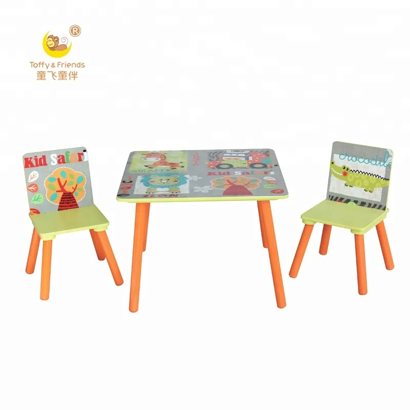 Wooden Kids Study Table and Chairs Set