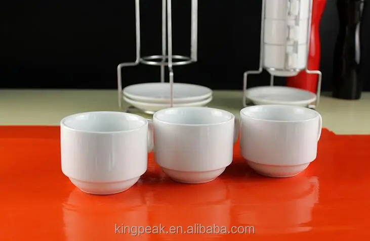 aboCat Event Lot de 24 tasses à café, 250 l, en porcelaine blanche