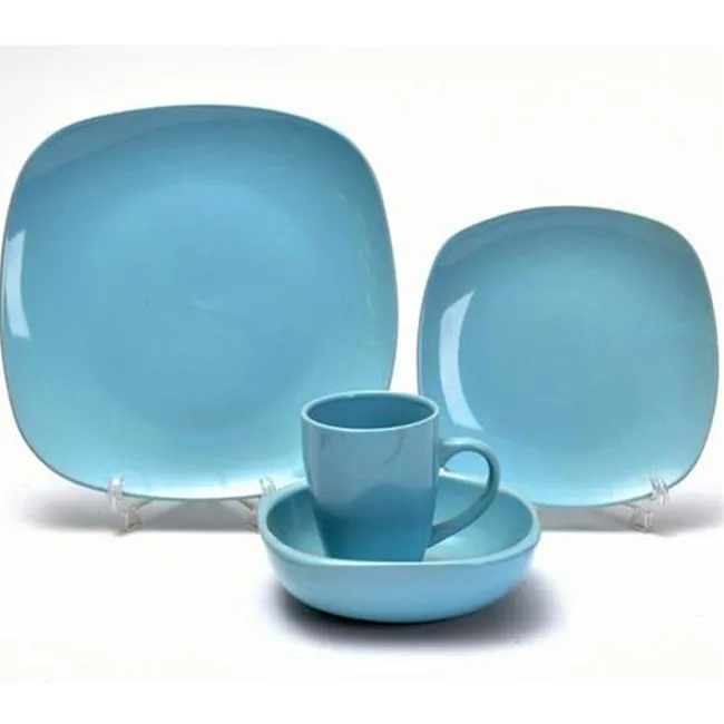 Grey Glazed Ceramic Square Dinner Plate Set Mug Wholesale Royal