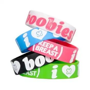 I Love Heart Boobies Bracelet Silicone Wristband - China I Love Boobies  Bracelets and Custom Silicone Bracelets price