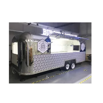 New Airstreams Hot Dogs Food Cart Stainless Steel Mobile Ice Cream Food Truck