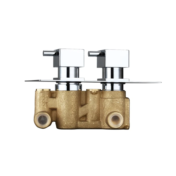 Modern Brass Square Dual Function Concealed Thermostatic Shower System manufacture