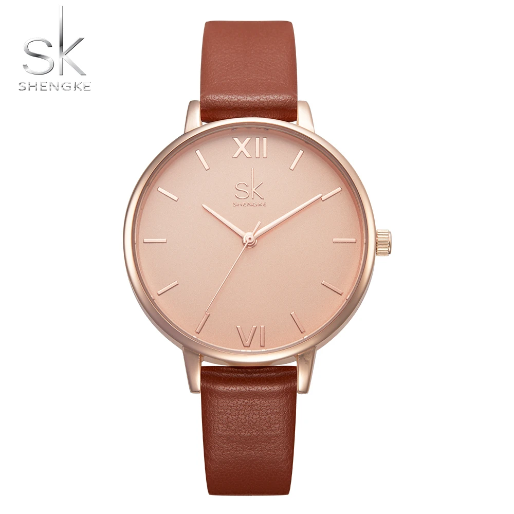 SHENGKE Watches for Women Wrist for Women Quartz Leather Strap Minimalist  Formal Casual Women Watch Waterproof with Gift Box : Amazon.in: Fashion