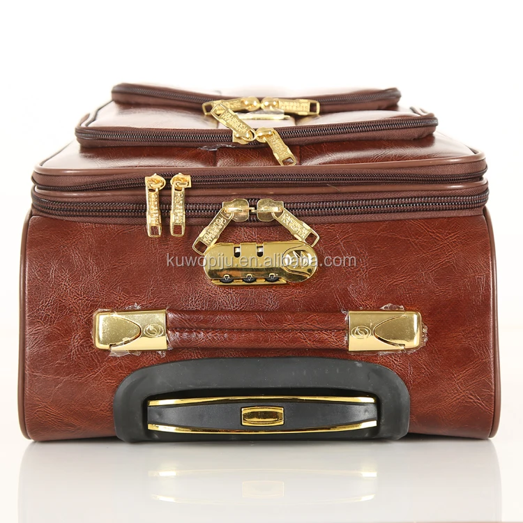 
 Коричневый роликовый Спиннер, 4 колеса, из искусственной кожи, ПВХ, 3 шт., наборы чемоданов  