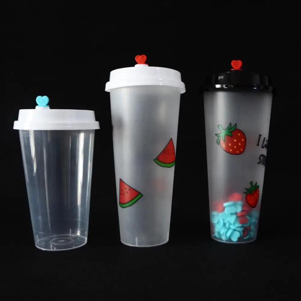 Factory Price Disposable PP Injection Boba Tea Bottle 500ml 700ml Milk Tea Plastic Boba Tea Cup with Custom Printed logo