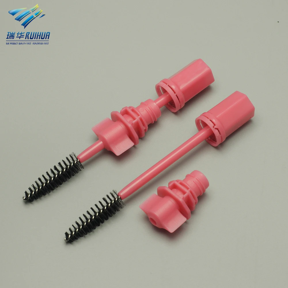 Accept Custom Low Temperature Sealing Spout Cosmetic Liquid Lipstick Mascara Eyeliner Pouch Spout Cap with Brush