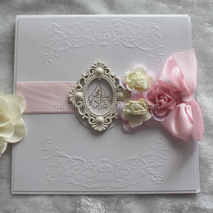 Cinta Flores Decoracion Estilo Arabe E Ingles Tarjetas De Invitacion De Boda Con Lazo Buy Invitaciones De Boda Invitaciones De Boda Product On Alibaba Com