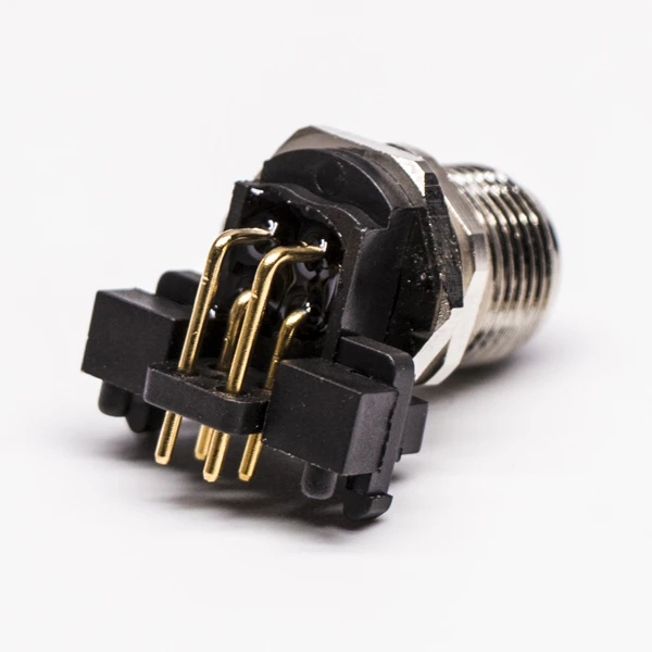 PCB Mount Circular a B D Code Male M12 Pcb Right Angled for 3 4 5 8 10 12 17 Pin for Waterproof 90 Degree Connector