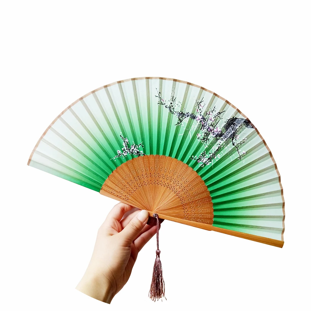 
Японский складной Шелковый ручной вентилятор с индивидуальным принтом 