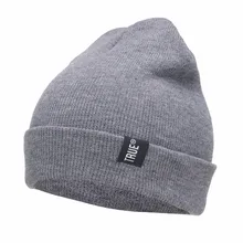 Letter True Casual Beanies for Men Women Fashion Knitted Winter Hat Solid Color Hip-hop Skullies Bonnet Unisex Cap Gorro