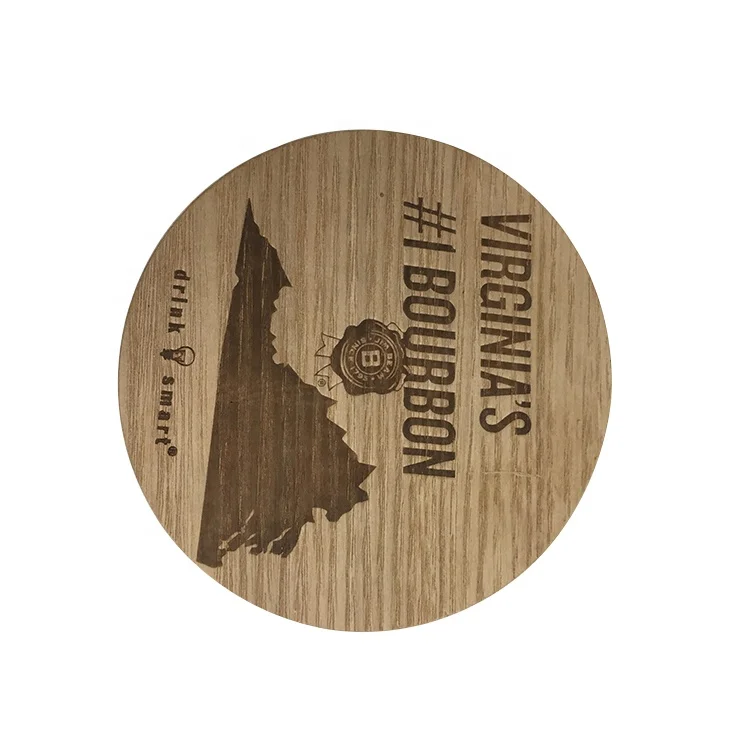 Rectangle Customized Logo Bamboo Coaster