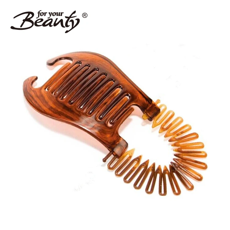 Adjustable Elastic Bendable Smooth Interlocking Styling Hair Comb Clip