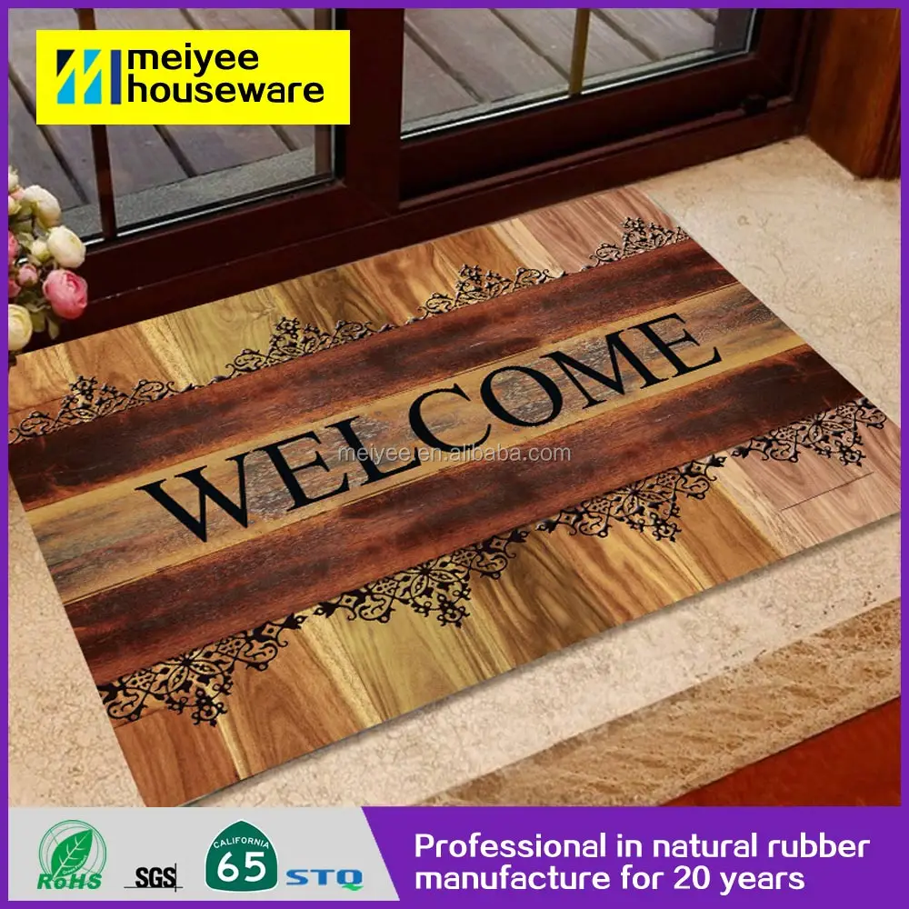 Meiyee натуральный передний чистый резиновый полиэфирный дверной коврик, коврики для приветствия