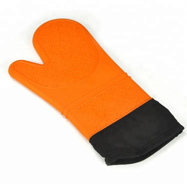 Heat Resistant Long Sleeve Silicone And Textured Oven Glove