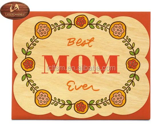 
 Деревянная карточка с лазерной гравировкой на день матери, карточка с благодарностью дочери и матери, ручная работа из бамбукового дерева, подарок с гравировкой  