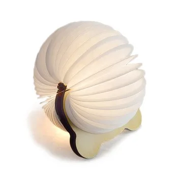 Творческий портативный мультфильм книга лампы деревянный аккумуляторная складной свет книги