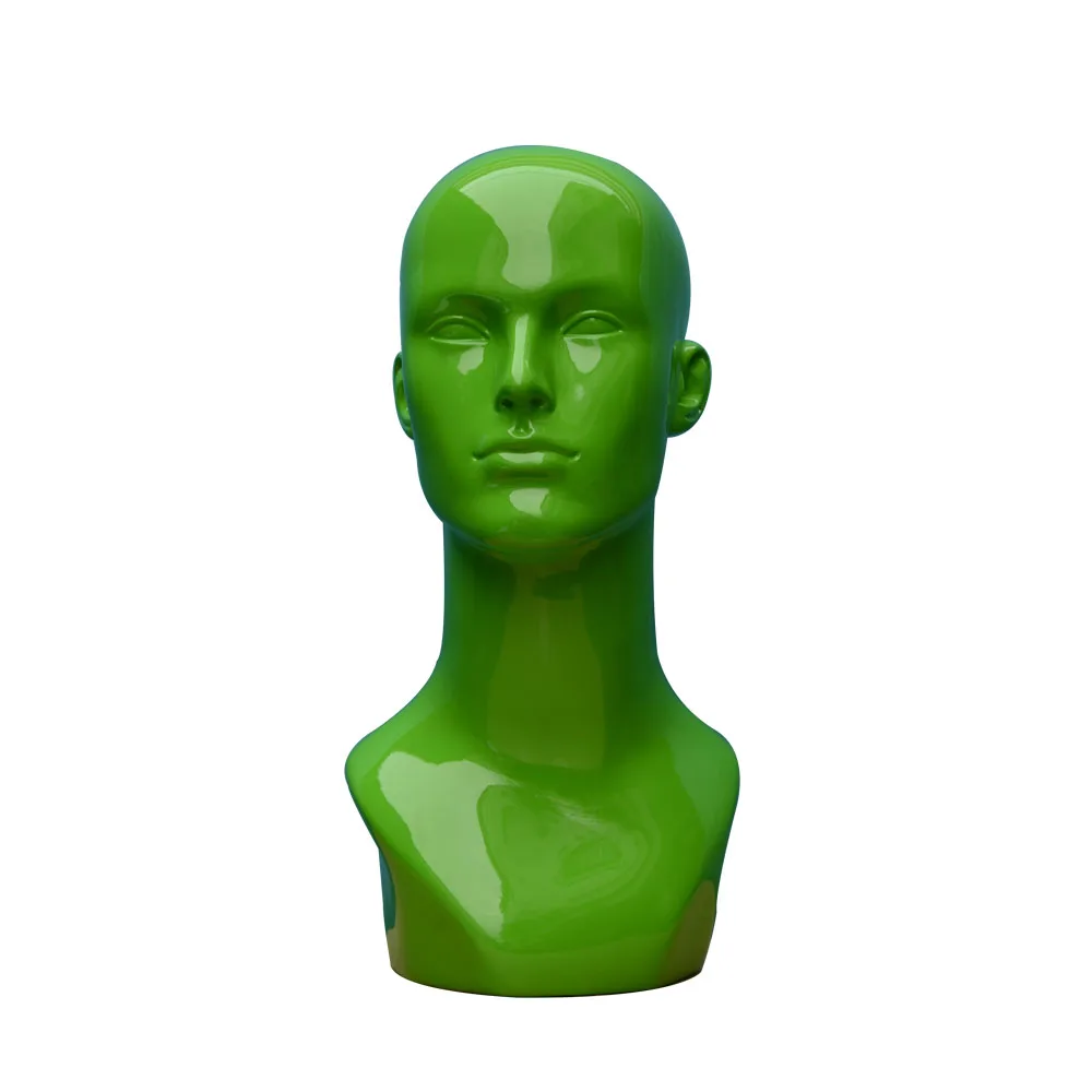 Beautiful Fiberglass Green Mannequin Head For Hats Display Buy