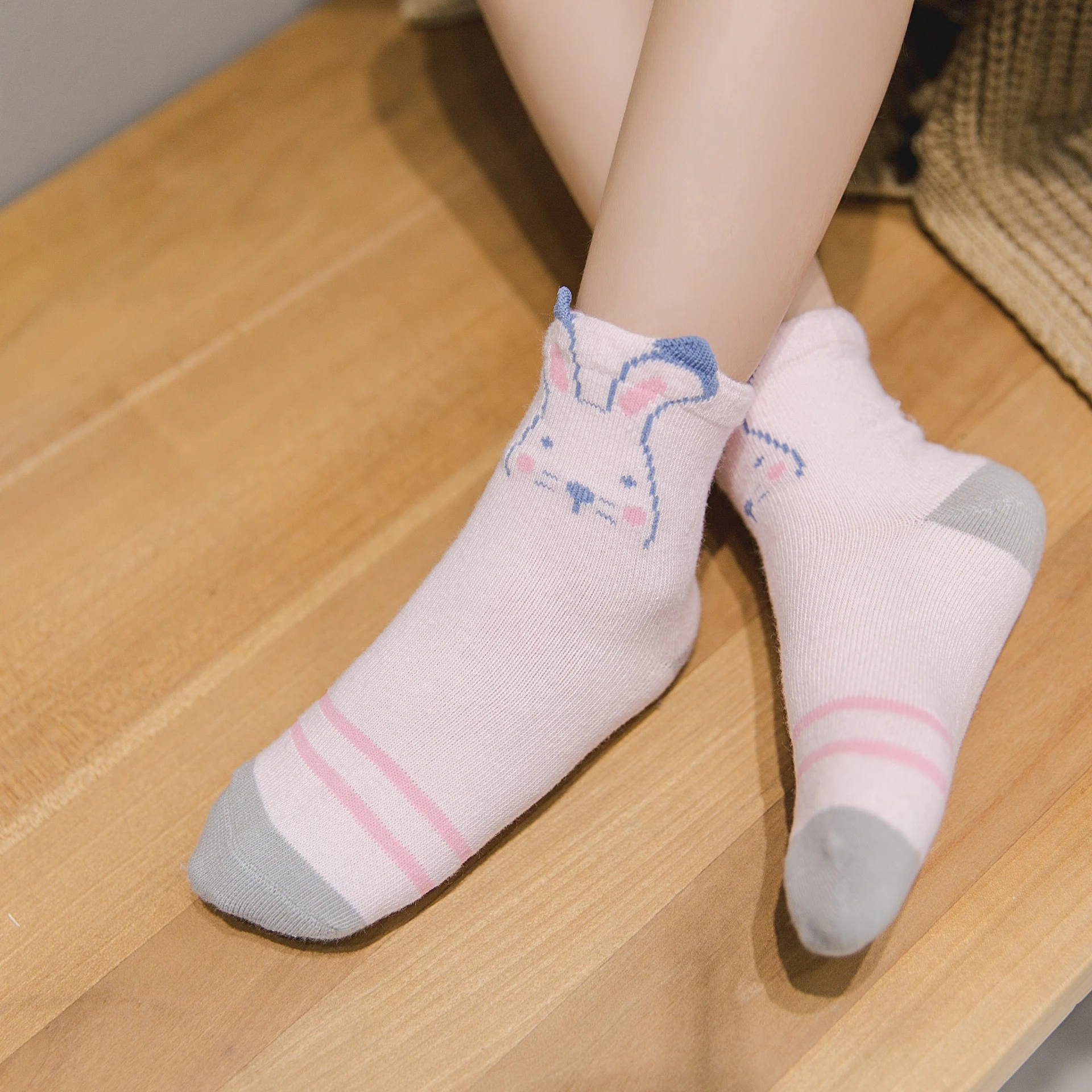 Модные милые забавные носки с ушками животных Мультяшные жаккардовые хлопковые популярные детские носки