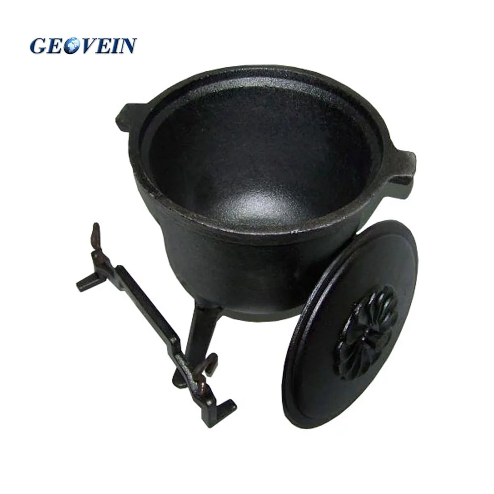 4/7/10/15l cast iron camping potjie three