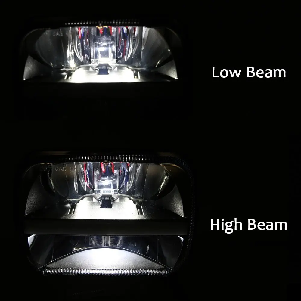 Popular Offroad Front Headlamp DRL Turn signal 5x7 square Headlight Bulb 7 Inch Rectangular Led Truck Light for Jeep Cherokee XJ