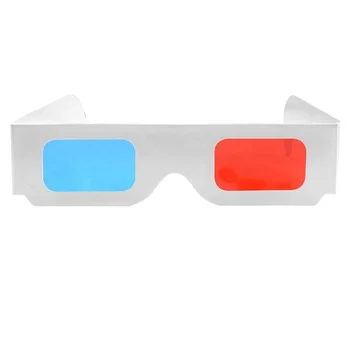 Venta caliente de Papel rojo cian 3D gafas desechables para sorteo