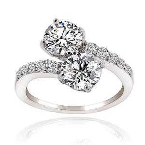 Luxury Jewelry Gold Plated Silver Gps Fine Cz Twist Band Engagement Ring