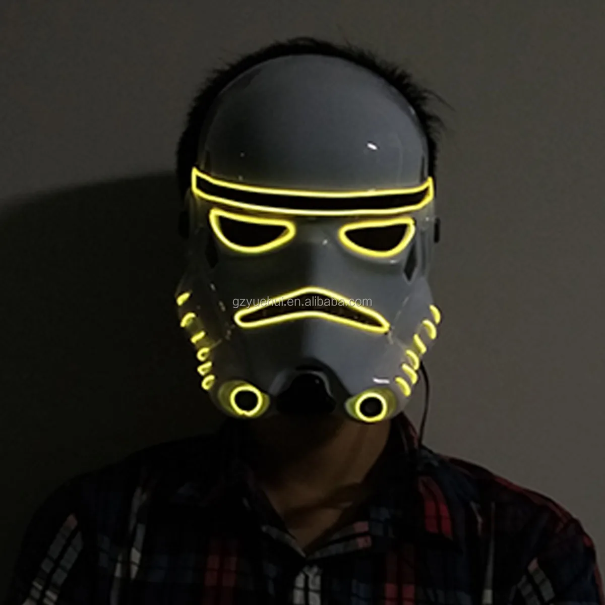 Модная Тема фильма ролевая игра Лайм зеленый свет холодный свет Монстр Маска праздничное освещение неоновая светодиодная война звезд со звуковым активным Драйвером