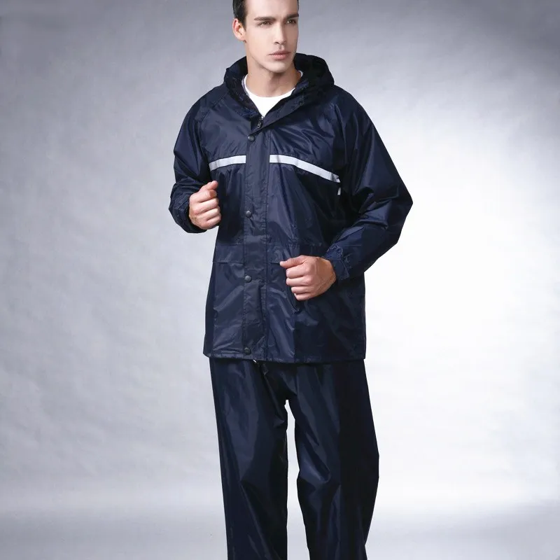 Windproof Cuffs Work PVC Rain Suit Hidden Hat PVC Raincoat PU Rainwear