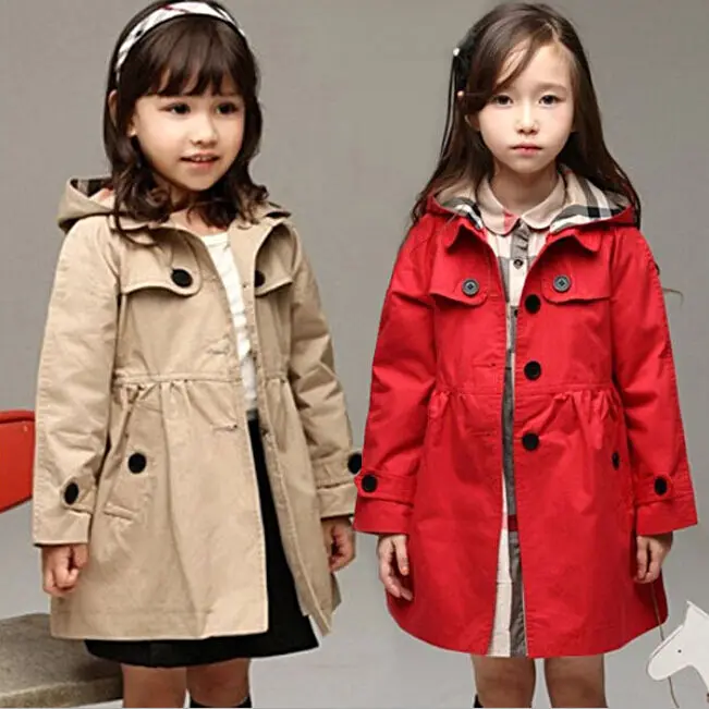 Baby Toddler Girls Trench Coat Kids Girl Winter Warm Jacket Windbreaker Outerwear Girls Clothes Hooded Long