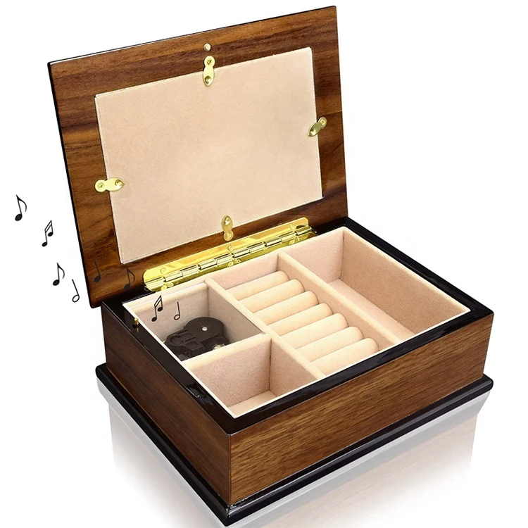 DALI Wholesale Fashion Classics Music Wooden Gift Storage Mobile Musical Jewelry Box