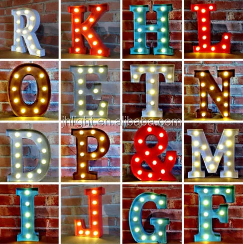 LED Marquee Letter Lights Retro Alphabet Circus Style Light Up Sign Decor Lamp 