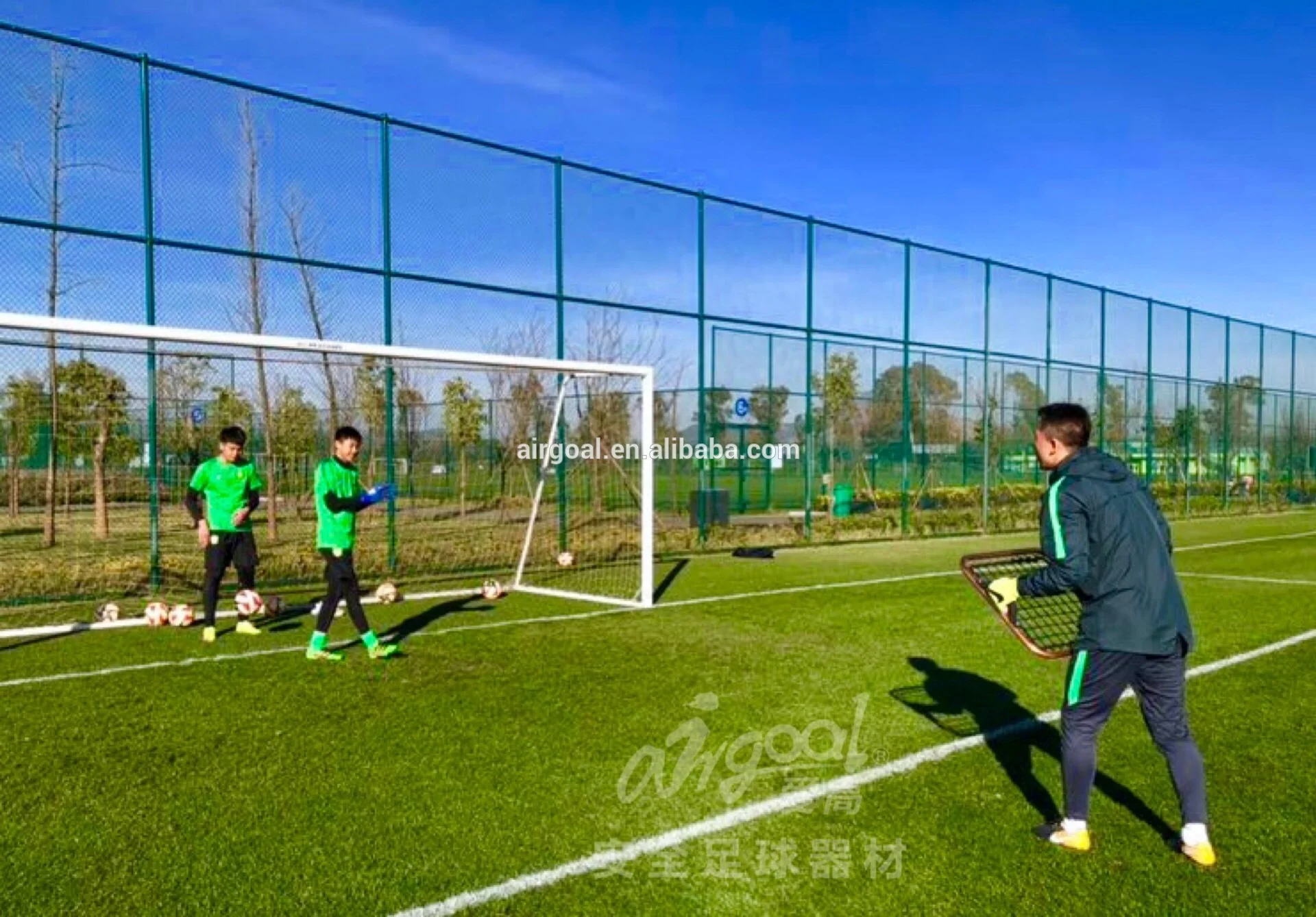 
Портативный Вес 1,42 кг Rebounder goal футбольная сетка с ручкой 