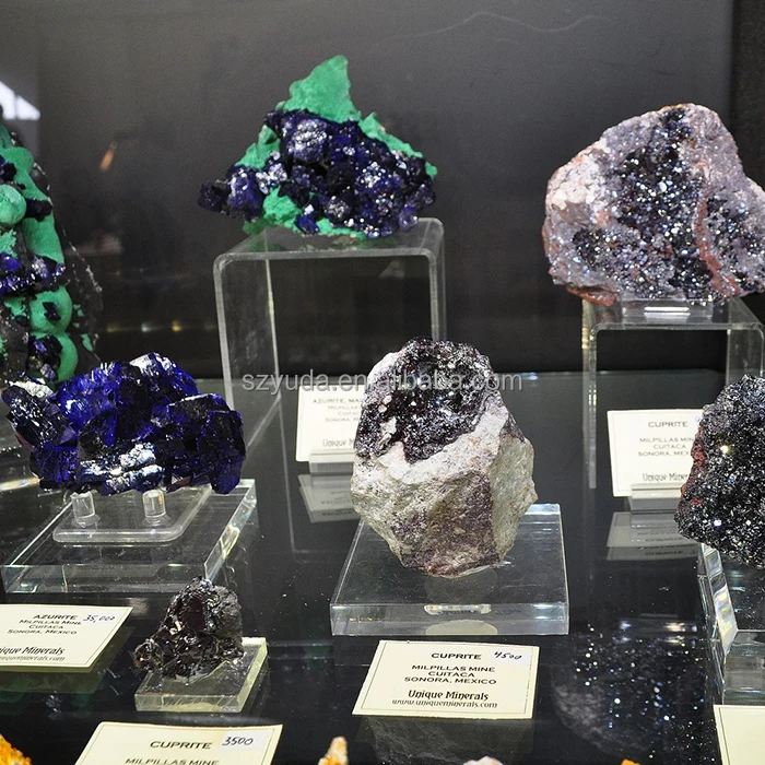 Exhibición de acrílico expositor titular de soporte para Geode ágata Piedras Minerales rocas