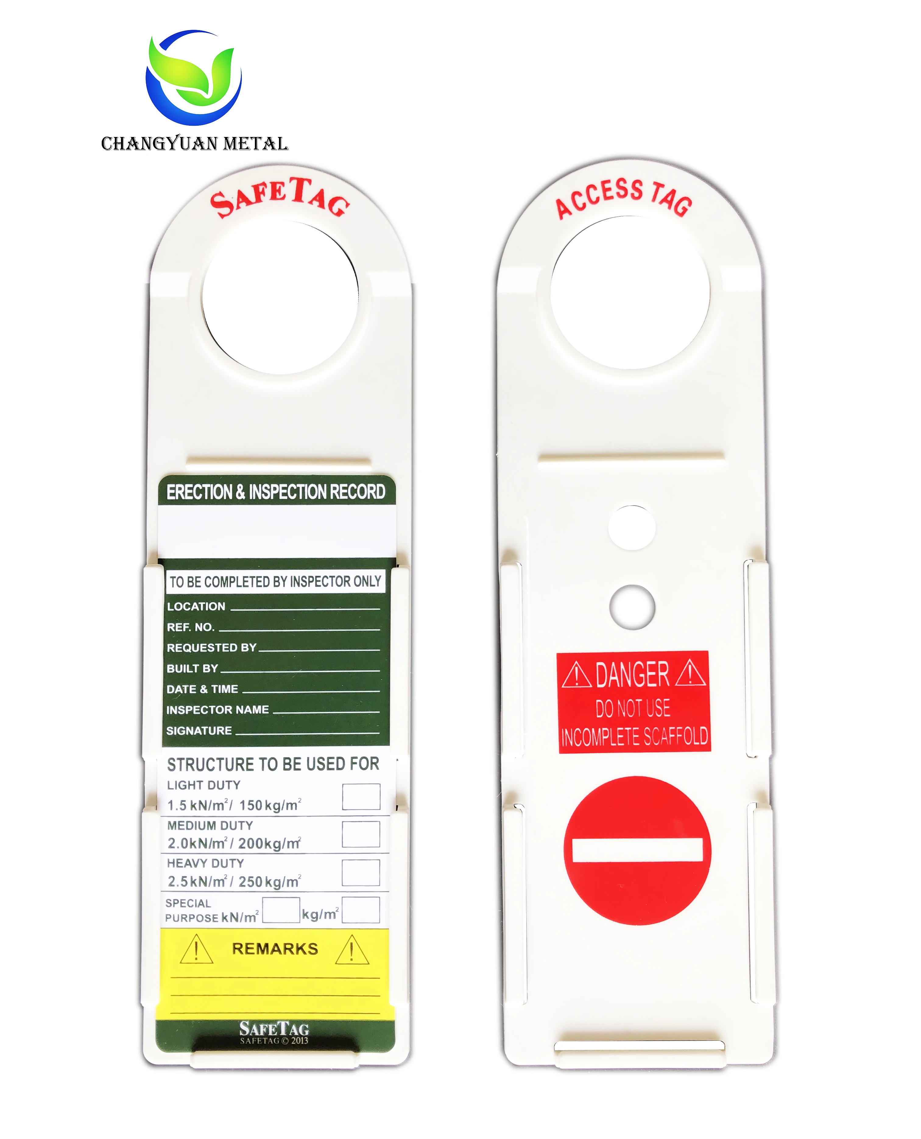 Scaffolding Construction ABS Inspection Tag