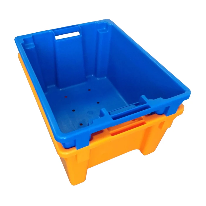 Folding Container Turnover Box Nestable Solid Large Stackable Crate Plastic Durable  Moving Crates Tote Box