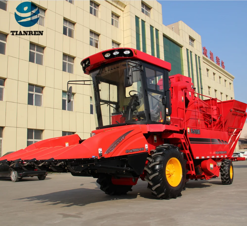 TIANREN 4 Row Small Self Propelled Corn Picker GOLD SUPPLIER CE CERTIFICATION