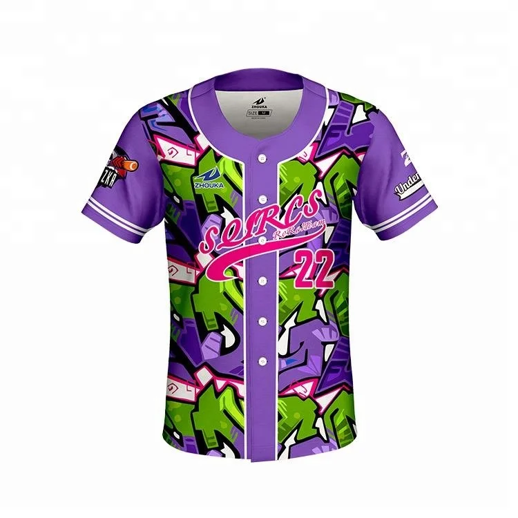 Wholesale 2019 Latest Purple Baseball Jersey Customization Full Sublimation  Baseball Jersey From m.