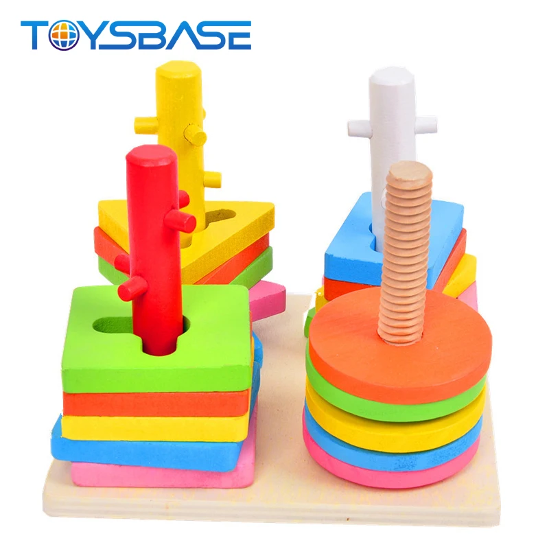 Деревянный шест геометрической формы обучающий инструмент Детская игрушка Детские Развивающие деревянные игрушки