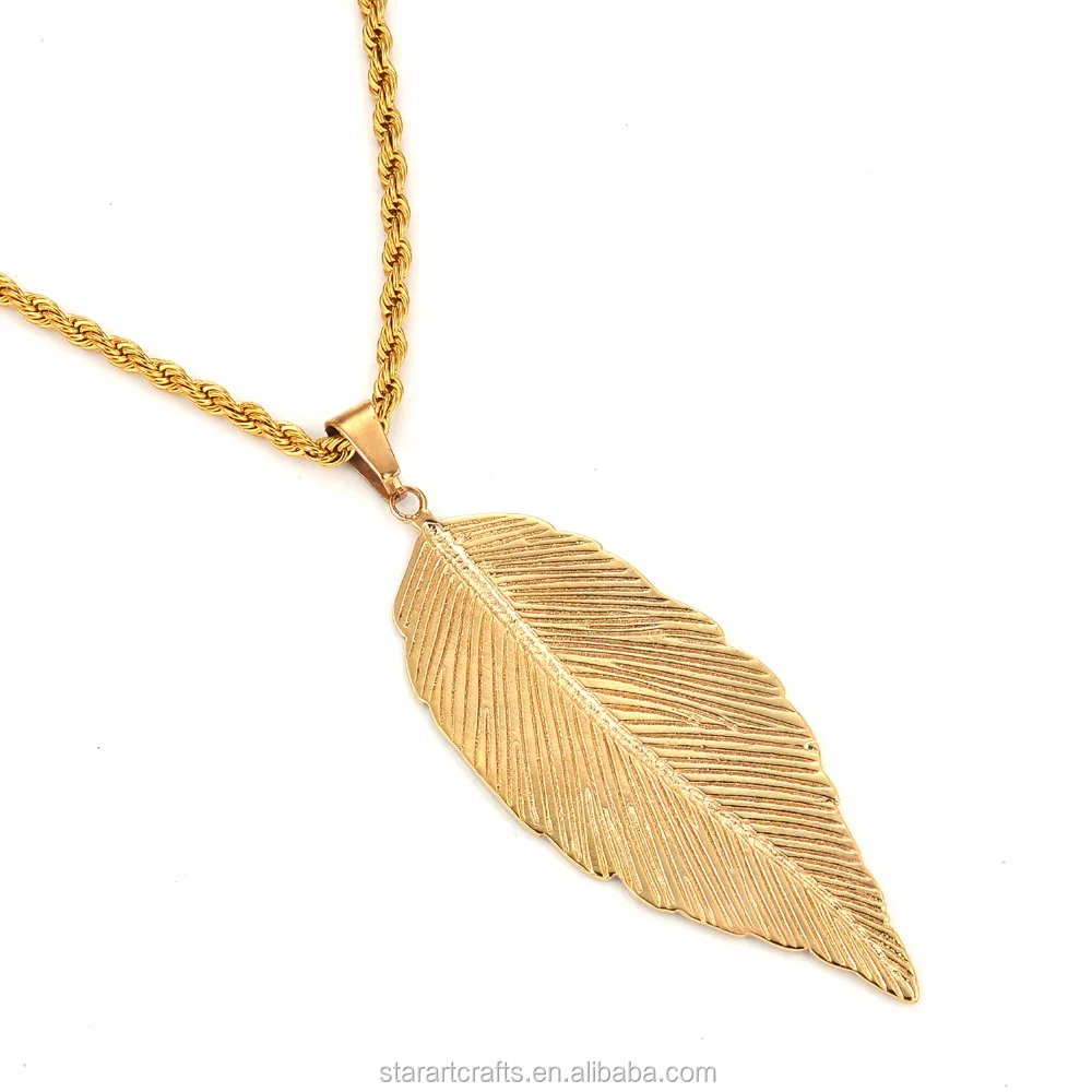 Source Stainless Steel Leaf Gold Pendant Designs for Mens Pendant ...