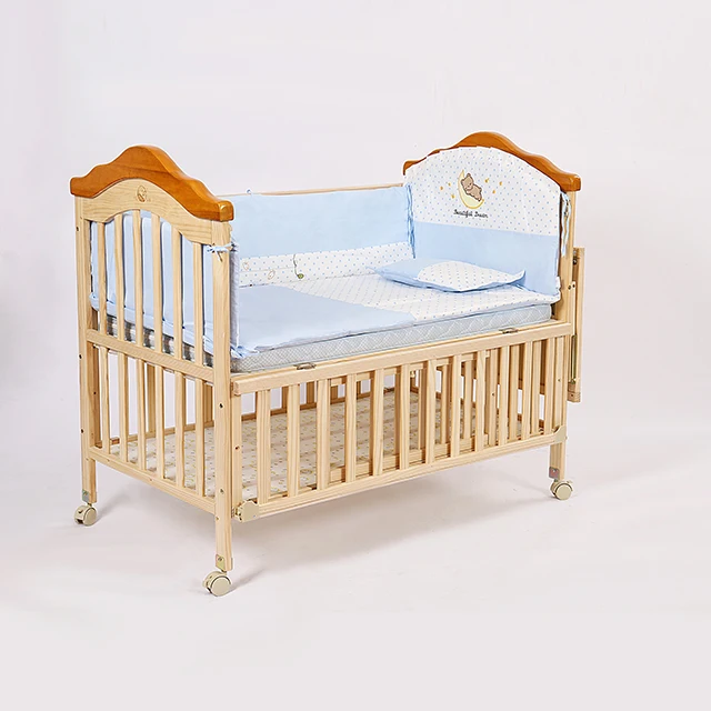 White Baby Cot Bed with Mattress Included Wooden Baby Crib 124x64.5x84cm with Storage Drawer & Foam Mattress & 3 Position Height Adjustable Convertible Cots Baby Bed Junior Bed for Baby Toddler