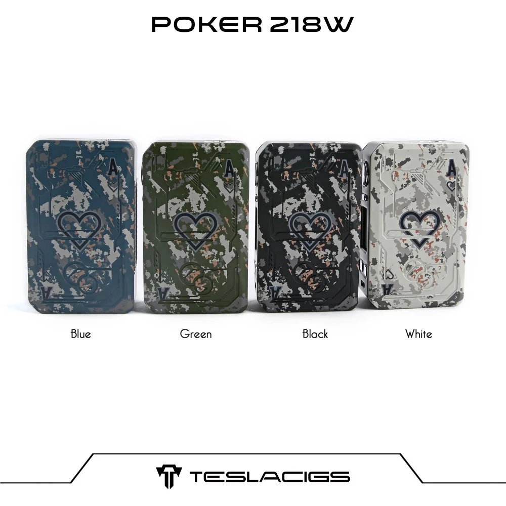 
 2019 Tesla новый мод электронный tesla покер 218w TC бокс мод несколько цветов выбор tesla покер 218w мод для продажи  